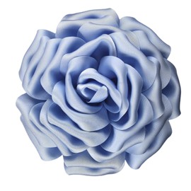 Rose Flower Brooches for Women Handmade Oversized 6.3 Inch Glossy Silk Satin Floral Pin Wedding Party Accessories for Dresses Hats Jackets (Light Blue)