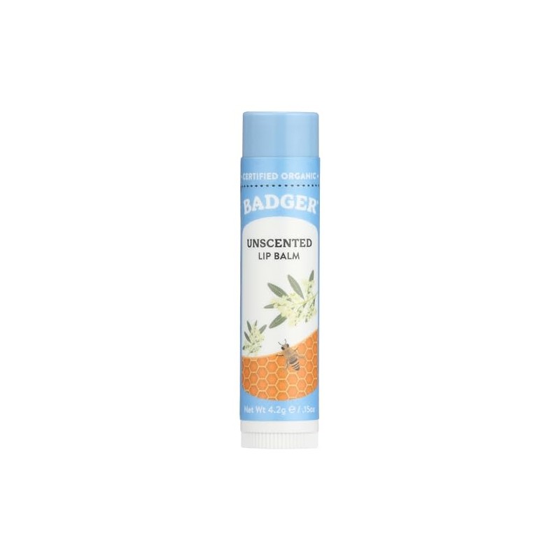 2 Pack Badger Classic Organic Lip Balm - Unscented -
