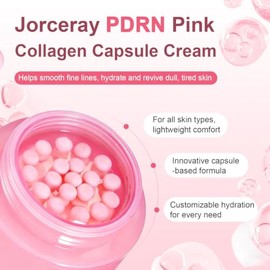 PDRN Crema cápsula de colágeno rosa – Salmon PDRN – Crema hidratante reparadora de barrera de doble textura | ADN de salmón + 5% niacinamida 2 onzas