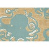 Ocean Inspired Aqua Octopus, Novelty Designed, Hand Hooked Indoor/Outdoor Rug,