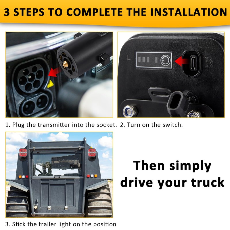 Kedite Wireless Trailer Lights Kit, Portable Magnetic LED Trailer Light,