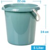 Household Bucket, Pack of 3, 5 Litres, in 3 Colours,