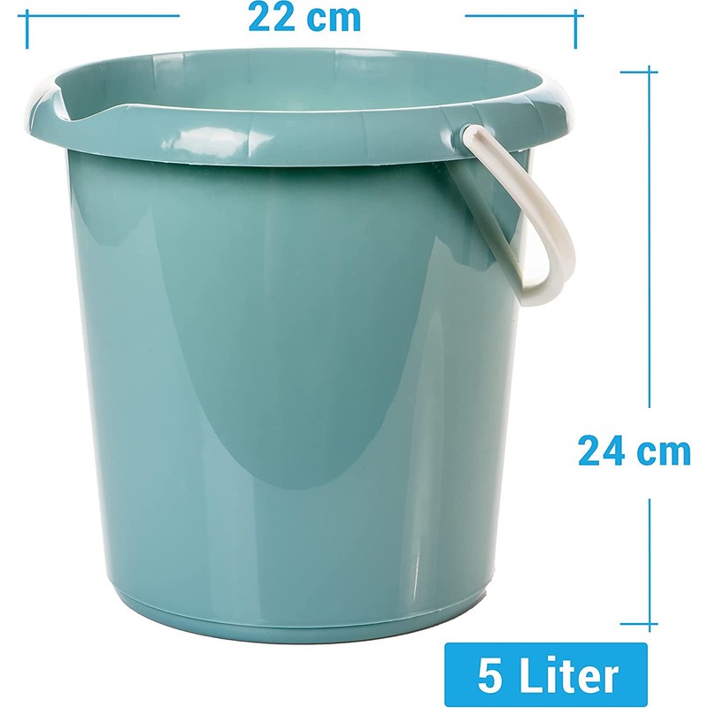 Household Bucket, Pack of 3, 5 Litres, in 3 Colours,