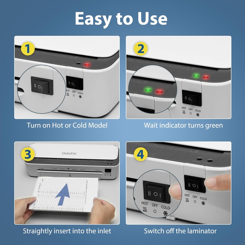 OidoZac Laminator Machine, 11 in 1 Laminating Never Jam Technology