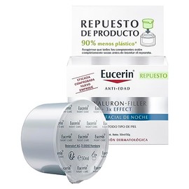 Eucerin Refill Crema anti edad Hyaluron-Filler Crema de Noche (50 ml) con cido hialurnico que ayuda a reducir lneas de expresin