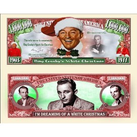 Anime Source Bing Crosby's White Christmas Dreaming of a White Christmas Musician Singer Commemorative Novelty Million Bill with Semi Rigid Protector