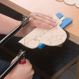 Fretsaw - Made in Germany, Fretsaw Bow with Steel Wing Nuts, 13mm Steel Tube, 300mm Projection, Ideal for Plywood Sheets, Sawing Fretsaw Templates, Fine Sawing, Wood Crafts