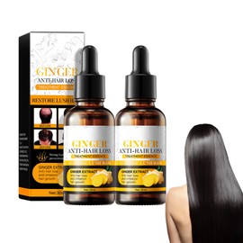 Pack of 2 Ginger Hair Growth Oil, Ginger Treatment Liquid, Hair Strength Oil, Hair Growth Thickening, Stop Loss, Makes Hair Softer, Suitable for All Hair Types