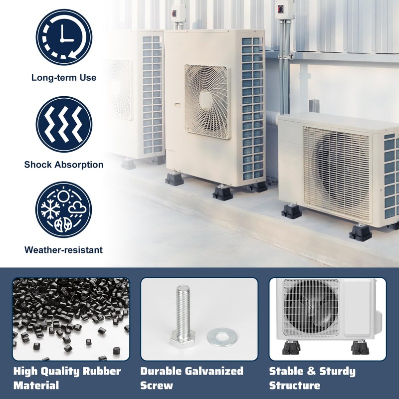 Pearwow Floor Mounting Base Kit for Mini Split AC Condenser,Rubber