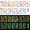 SanKristo 15 Sheets Luminous Temporary Tattoos for Kids Waterproof Cartoon
