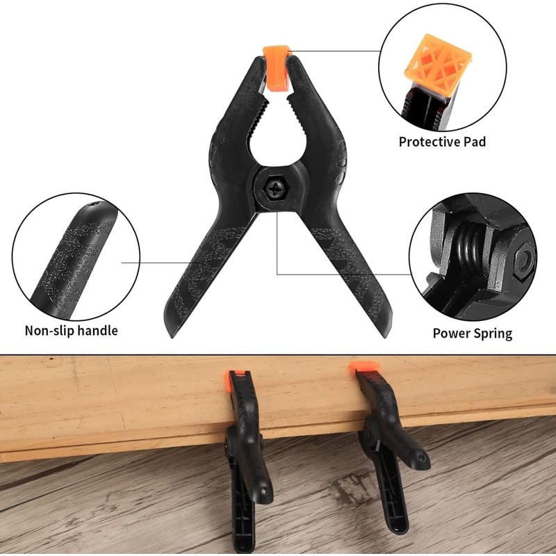 SNOKAY 12 Pcs Spring Clamps, 3.5 Inch Heavy Duty Nylon