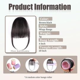 Rosooi Human Bangs Hair Clip in Bangs for Women Natural Curved Wispy Bangs Fringe With Temples Hairpieces for Daily Party Use(Blonde)