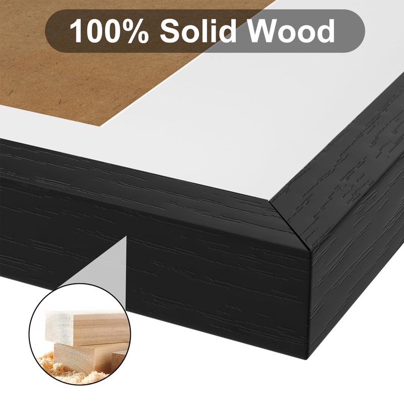A4 Frame, Wooden A4 Picture Frame, Photo Frame Black with