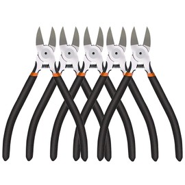 BOENFU Precision Wire Cutter, 6 Inch Wire Flush Cutters 5-Pack Ultra Sharp Side Cutter Clippers with Longer Flush Cutting Edge, Ideal Wire Snips for Crafting