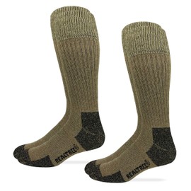 Realtree Mens Merino Wool Blend Non Binding Comfort Top Tall Boot Socks 2 Pair Pack (Tan, Men's Shoe Size 9-13 - Sock Size Large)