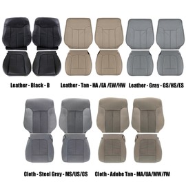 GXARTS Custom Color Front Seat Covers Replacement Leather/Cloth Fit for Ford F150 2009 2010 2011 2012 2013 2014 Front Driver and Passenger Bottom and Top Lean Back Seat Cover Gray/Tan/Black