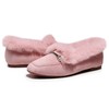 VenusCelia Women's Cozy Furry Flat Shoe (8.5 M US,Pink)