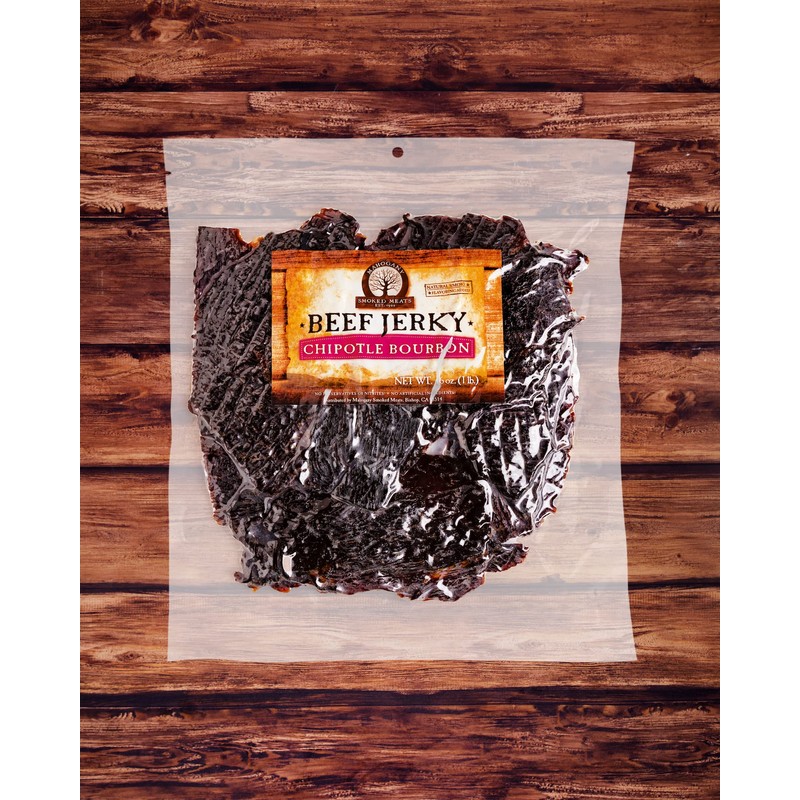 Mahogany Smoked Meats: Chipotle Bourbon Beef Jerky - 16oz