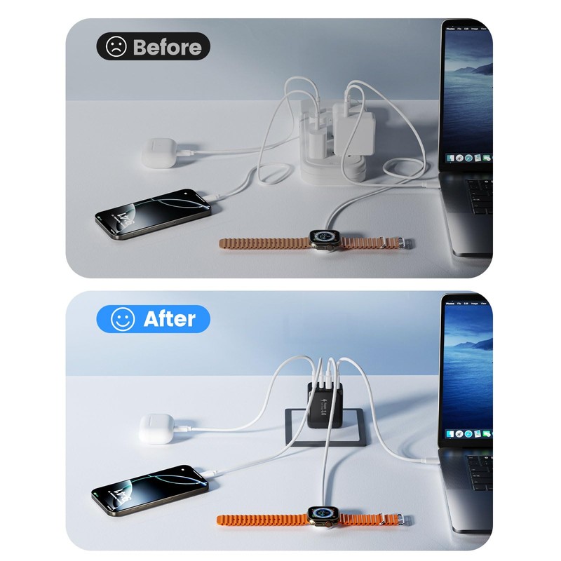 40W USB C Charger Block, 2-Pack 4-Port Fast Charging Block