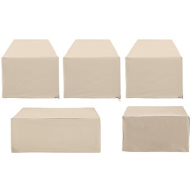 Crosley Furniture Patio Furniture Covers, Waterproof 5-Piece Cover Set for Outdoor Sectional Sofa Sets, Tan