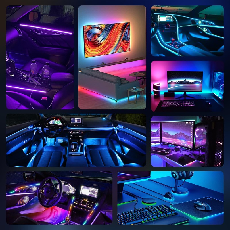 Weinsamkeit LED Interior Lighting, Acrylic Car RGB Ambient Lighting Strip
