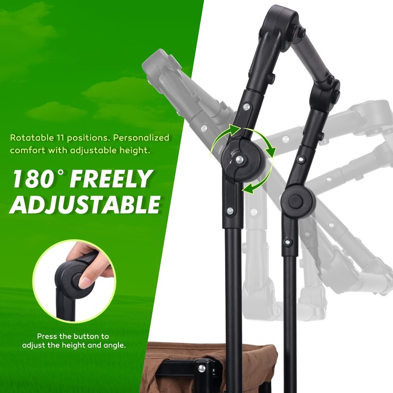 Gifeerory Universal Folding Wagon Push Handle Attachment for Camping Wagons/Strollers/Beach