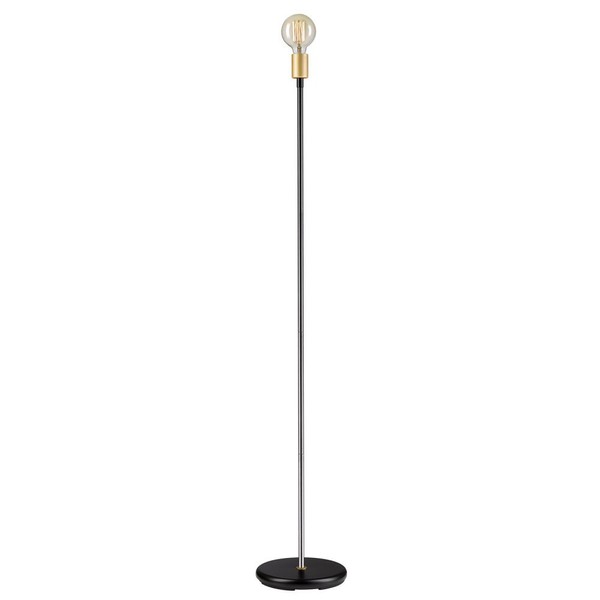 Globe Electric 12938 57" Floor Lamp, Black, Satin Finish, Exposed Gold Socket, in-Line On/Off Rocker Switch, Floor Lamp for Bedroom, Floor Lamp for Living Room, Home Improvement