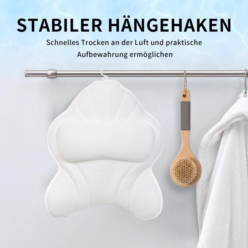 Poemland Extra Thick Large Bath Pillow with Neck, Back, Head