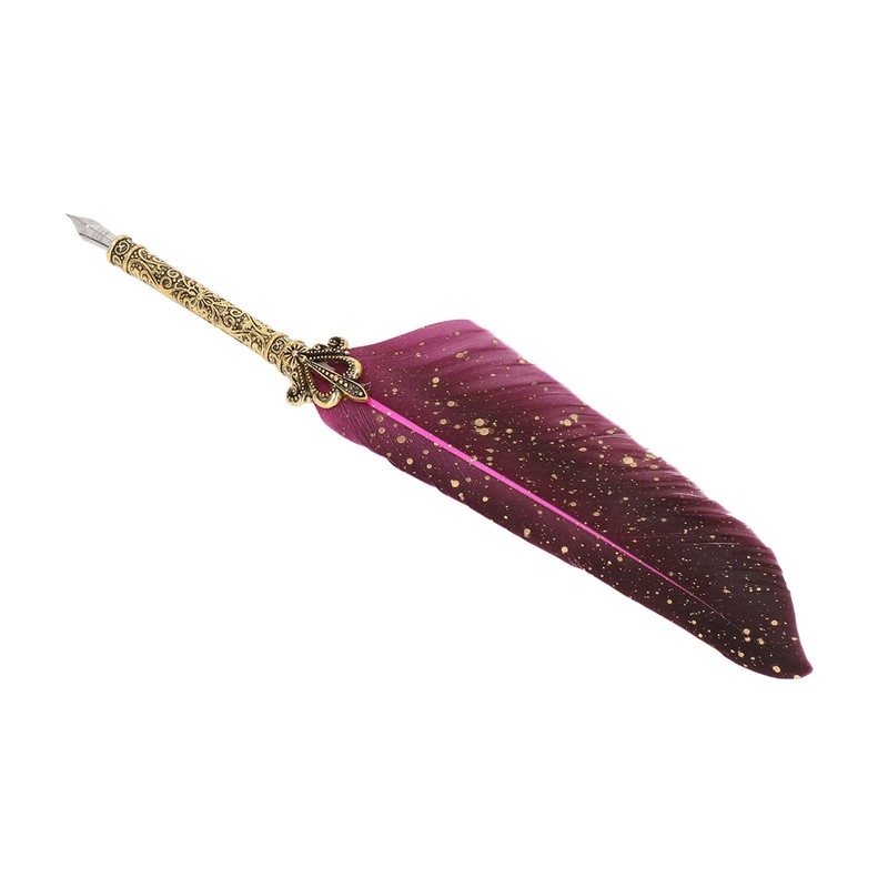 Feather Pen Set with 10 Interchangeable Nib Fire Lacquer Wax
