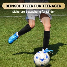 HOMIKLSA Children's Football Shin Pads, Socks with Optimised Pocket, Durable Shin Pads, Football, Provide Strong Protection to Avoid Sports Injuries (L)