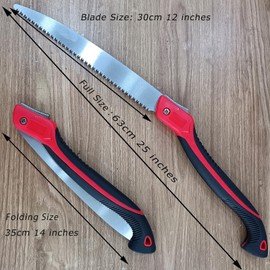 WEIMELTOY 12 Inch Folding Pruning Saw, Heavey Duty Folding Hand Saw with SK5 Triple-cut Razor Teeth Used for Trees Wood Cutting Camping Gardening Work, Hiking, Landscaping, Tree Trimming