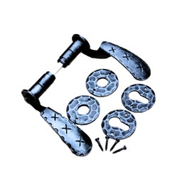 UHRIG Door Handles Made of Wrought Iron with PZ Rosettes, Galvanised Handle Set, Antique Handle Pair for e.g. Front Door and Much More