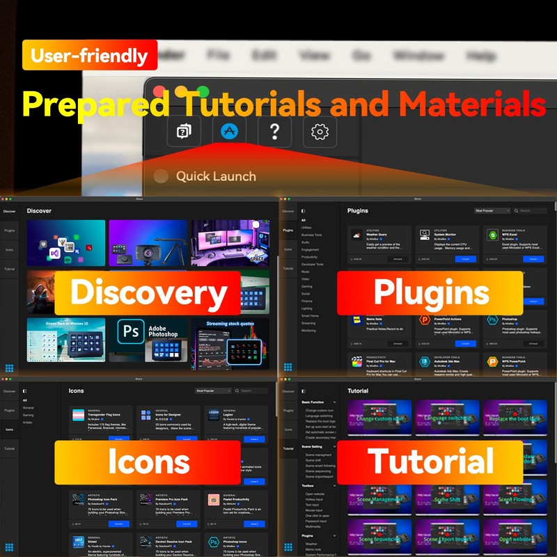 HALCONTORNO Stream Dock - Mirabox Steamdeck for PC Mac, Wired