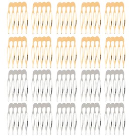 20 PCS Small Tiny Metal Side Hair Combs Plain Blank Crafting DIY Wire Slide Combs Hair Side Combs Twist Comb Hair Clip for Women Girls Decorative Making DIY Crafts (5 Teeth)