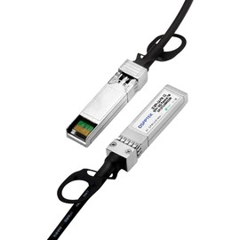 QSFPTEK 10Gb/s SFP+ Cable 1 Metre, SFP+ Direct Attach Twinax Passive DAC Compatible with Cisco SFP-H10GB-CU1M, Ubiquiti, D-Link, Netgear, Mikrotik, Open Switches