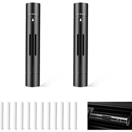 2 PCS Car Diffuser Vent Clips, Essential Oil Car Vent Clip Car Air Freshener Aromatherapy Fragrance Diffuser Air Vent Clips Car Decor with 12 Unscented Refill Sticks