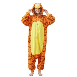 XIECGGYZE Adult Tigger Animal Onesie One-Piece Pajamas Cosplay Costume Small