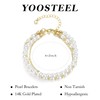 Yoosteel Three Layer Pearl Bracelets for Women, Dainty Beaded Pearls