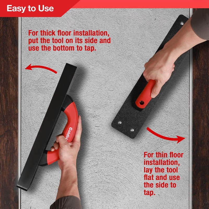 Goldblatt Tapping Block for Vinyl Plank Flooring, Heavy Duty Hammer-Free