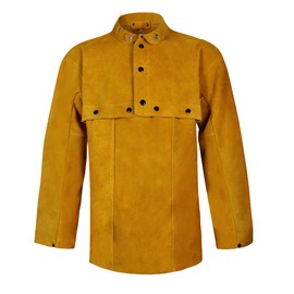 shenwld Leather Welding Cape Sleeve, Heat & Flame Resistant Cowhide Weld Jacket - for Welding, Construction, and Heavy Work (M)