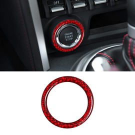 YAMUDA Compatible with Carbon Fiber Car Ignition Start Button Ring Cover Sticker Interior Accessories for Subaru BRZ Scion FR-S Toyota GT86 2016 2017 2018 2019 2020 (Red)
