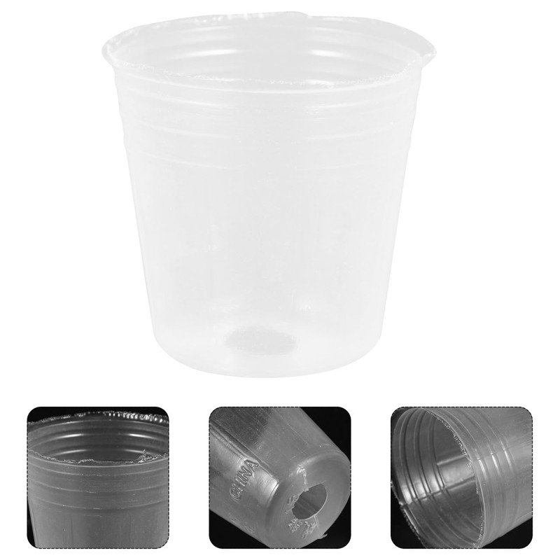 SUPVOX 50pcs Clear Orchid Pots with Drainage Holes, 1.5 Inch