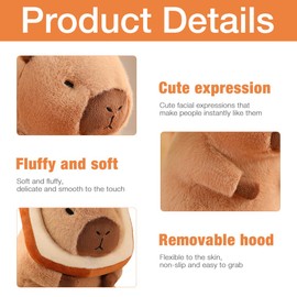 DAJASD Capybara Plush Toy, 30 cm Cute Capybara Cuddly Toy with Turtle Backpack, Capybara Plushie Dolls, Cute Capybara Plushies, Super Soft Stuffed Toy Plush for Children