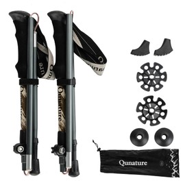 Qunature Trekking Poles Lightweight Hiking Poles Collapsible 7075 Aluminum Walking Sticks for Men Women Seniors, Trekking Poles for Backpacking Gear, Hiking, Camping, Mountaining, Walking