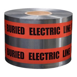 Presco Underground Detectable Tape: 2 in. x 1000 ft. (Red with Black "CAUTION BURIED ELECTRIC LINE BELOW" printing)