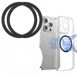 QEQSHQO 4pcs Metal Ring Conversion Kit for Magnetic Wireless Charging Metal Ring with Sticker Magnetic Charging Phone Car Mount
