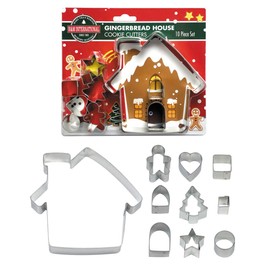 R&M Gingerbread House Decorating Set, 10 Pieces, Silver