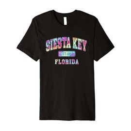 Colorful SIESTA KEY FL 1952 TIE DYE BEACH Beach Vacation Premium T-Shirt