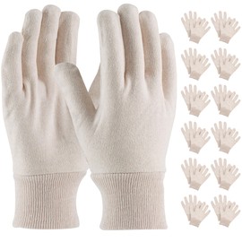AMZ Natural Color Jersey Gloves for Men, Women 9", Pack of 24 Jersey Work Gloves Men, Polyester and Cotton Work Gloves, Breathable Beige Cotton Gloves for Men, Jersey Garden Gloves, Mechanic Gloves
