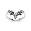 Deer Animal Band Ring - Sterling Silver Promise Nature Jewelry